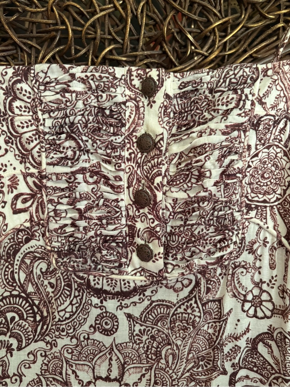 L.A.M.B. Gwen Stefani Henna Print Maxi Dress Hidden Lamb Motif Size 6 - Picture 2 of 8